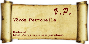 Vörös Petronella névjegykártya