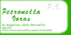 petronella voros business card