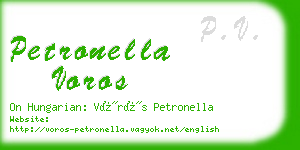 petronella voros business card